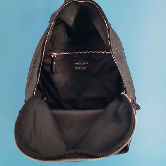 American Eagle Genuine Leather Backpack – Made in Italy – Black – Excellent - Picture 7 of 11